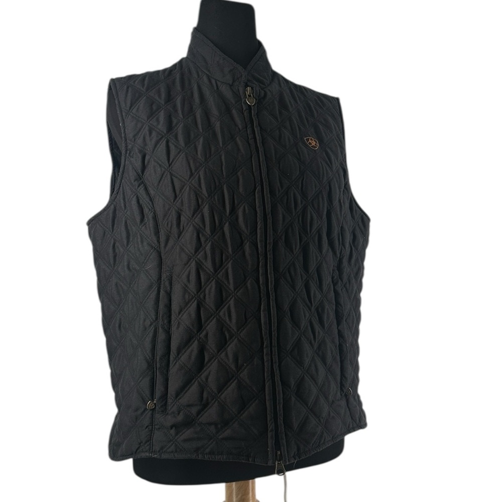 Quilted Sleeveless Vest Jacket - Black